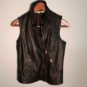 Abercrombie Kids faux leather moto vest
